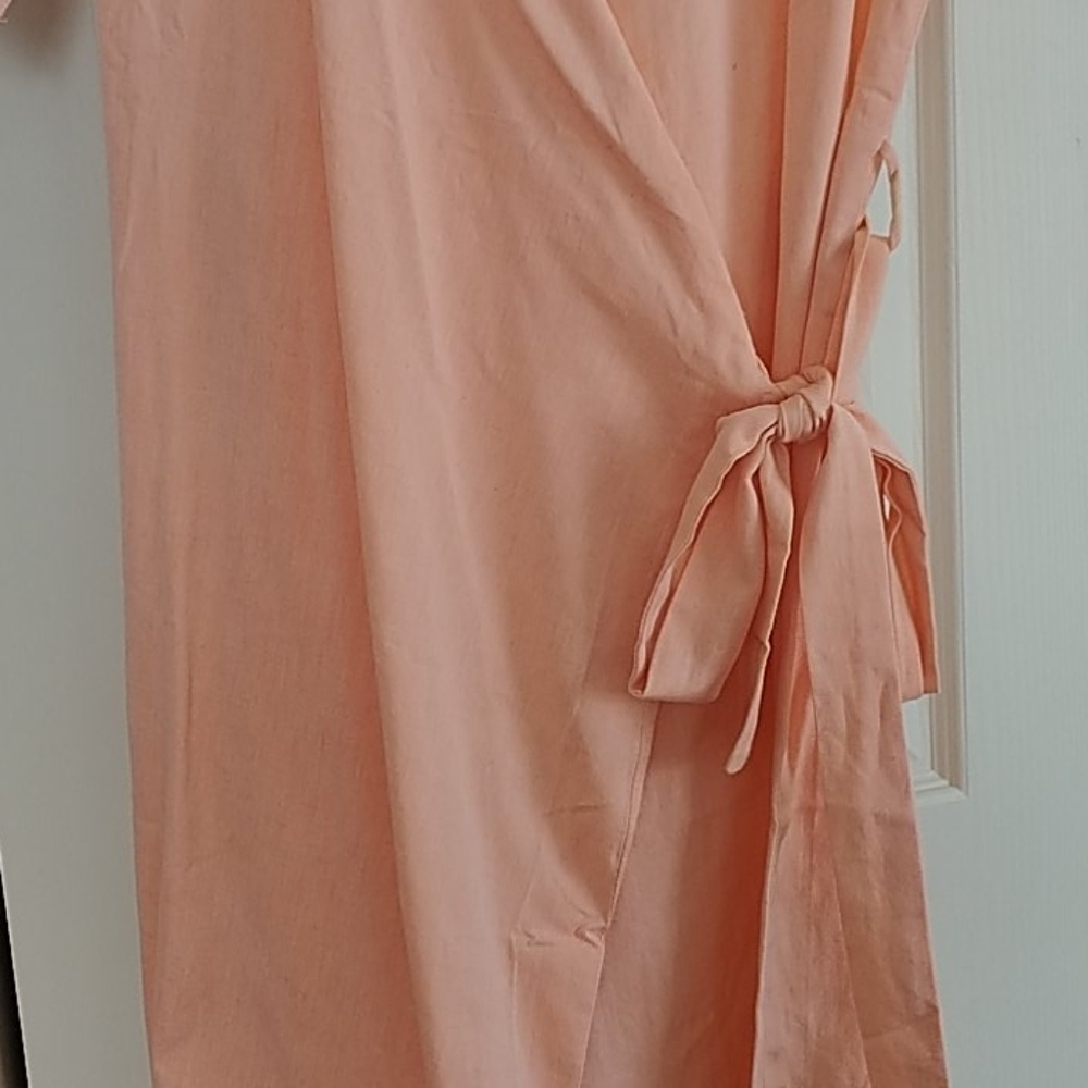 American Rhino Kikoy Cotton Wrap Dress Sz M - Picture 4 of 12